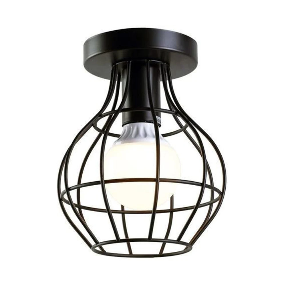 LED Ceiling Lamp for Corridor Aisle Cloakroom Black Wrought Cage Light  Chandeli - £152.62 GBP