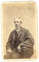 CIRCA 1870&#39;S CDV Older Man With Goatee Beard Sitting Down Young Washington, PA - £9.63 GBP