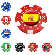 New Asbri Poker Chip Golf Ball Marker. National Flag, South Africa, Cana... - $4.41