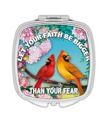 Cardinal Flowers : Gift Compact Mirror Bird Grieving Lost Loved One Grie... - £10.44 GBP