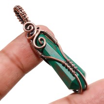 Green Turquoise Handmade Fashion Copper Wire Wrap Pendant Jewelry 2.10&quot; SA 1002 - $3.99