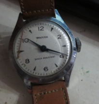 Vintage Westclox manual wind Men's Watch White dial - $13.99