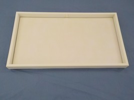 WHITE JEWELRY DISPLAY BOX TRAY WITH REMOVABLE PADDED INSERT PLASTIC ORGA... - £7.70 GBP