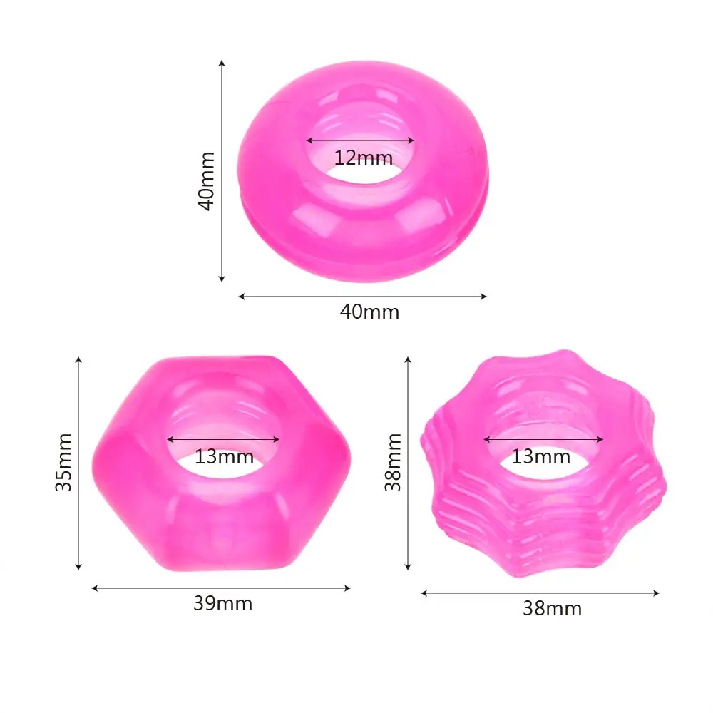 Play 3Pcs/set Toys for Men Toy Product Delay Toy Crystal Home Ring Silicone Matu - £23.17 GBP