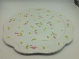 S Bellamio Ceramic Floral Plate Charger Italy Pink Green Hand Painted 14... - £21.57 GBP