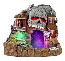 Lemax Skull Cave Quarry Spookytown Halloween Village LED Light Smoke Col... - $125.68