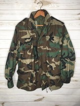 Vintage M-65 Punk Rock Woodland Field Jacket Size: Medium - Regular #6 - £35.13 GBP