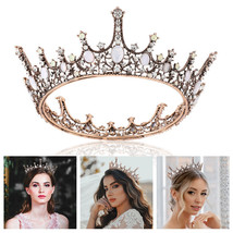 Jeweled Baroque Queen Crown and Tiara for Women Wedding, Costume Party Halloween - £16.77 GBP