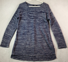 Ellen Tracy Sweater Womens Size Medium Navy Blend Cotton Long Sleeve Rou... - $18.94