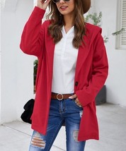 MSRP $25 Chateau Amour Red Hooded Longline Jacket Red Size Small NWOT - $11.39