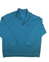 Genuine Tommy Bahama Big &amp; Tall Size 3XLT Green Nassau 1/2-ZIP Cotton Pullover - $49.90