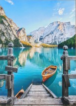 Clemontoni Braies Lake 500 piece Jigsaw Puzzle South Tyrol Italy Dolomites - $14.84