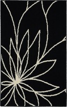 Garland Rug Grand Floral Area Rug, 30 X 46, Black/Ivory - £26.90 GBP