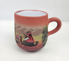 Cusco Peru Pottery Coffee Mug Terra Cotta Clay Decorative Hand Painted V... - $27.49