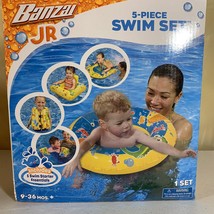 Banzai Swim Set 5 pc Baby Pool Floaties Life Jacket Kick Board Ring Float - £6.99 GBP