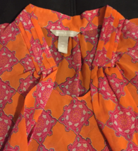 Banana Republic blouse size M women sleeveless sheer orange &amp; pink - £7.74 GBP