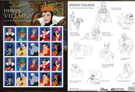 U.S Postage 20 Stamps Walt Disney Villain Studio Ink Department 2017 Limited - £19.33 GBP