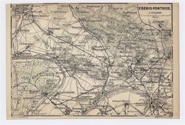 1904 Original Antique Map Of Vicinity Of SEINE-SAINT-DENIS / Pontoise / France - £20.06 GBP