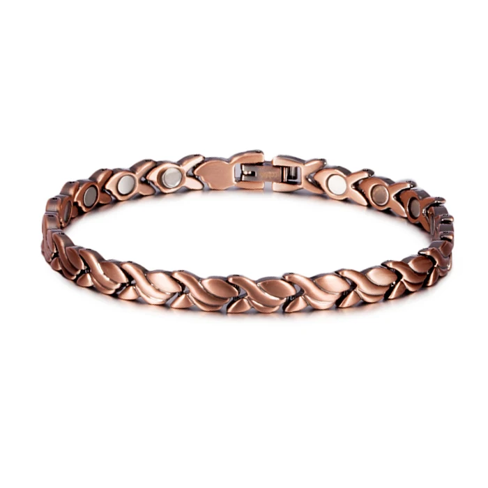 Pure Copper Energy Bracelet Men Germanium Therapeutic Magnetic Bracelet Copper V - £28.43 GBP