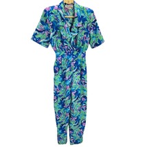 Vintage Joan Walters Floral Jumpsuit Size 8 Multicolor Short Sleeve - $48.00