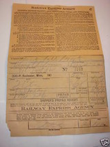 Railway Express Agency Shipper&#39;s Receipt 1942 - 52 Minn - $4.75