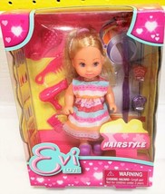 Evi Love Hairstyle 5&quot; Doll w/ Stripe Dress Plus Hair Accessories - £15.30 GBP