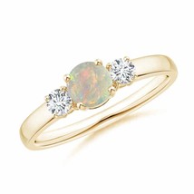 ANGARA Classic Opal and Diamond Three Stone Engagement Ring in 14K Gold - £1,024.86 GBP