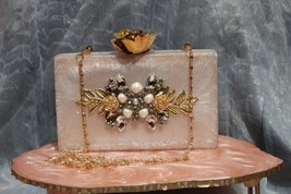 Resin clutch, bridal clutch, epoxy resin clutch, purse bag, handmade clutch,  - £72.50 GBP