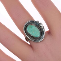 sz8 Vintage Native American Sterling and turquoise ring - £51.28 GBP