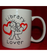 Library Lover Mug Parent Child Books &amp; 2 Hearts Library Lover Cup White - £10.35 GBP