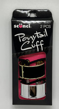 Scunci Ponytail Cuff Set - 2 Pieces (Black and Silver) - £3.92 GBP