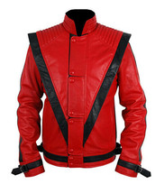 Michael Jackson Red Thriller Leather Jacket Costume - Free Shipping - £79.12 GBP