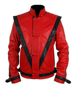 Michael Jackson Red Thriller Leather Jacket Costume - Free Shipping - £77.77 GBP