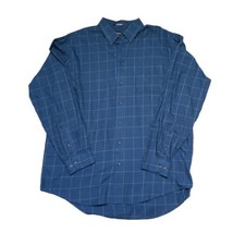 Arrow Men&#39;s Size XLT 17-17 1/2 Front Pocket  Aegean Plaid Long Sleeve Shirt - £14.15 GBP