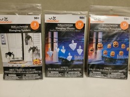 HALLOWEEN Way to Celebrate 3 PACK Hanging Spiders Ghosts Pumpkins New Sealed  - £8.02 GBP