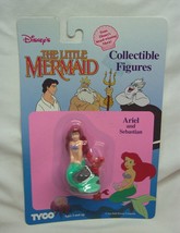 Vintage Walt Disney 1990s The Little Mermaid Ariel &amp; Sebastian 2&quot; Toy Figure New - £15.46 GBP