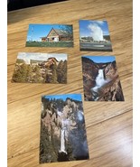 Lot of 5 Vintage Yellowstone National Park Postcards Old Faithful Lodge ... - $7.91