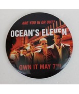 Ocean&#39;s Eleven Are You In Or Out? Movie Promo Pin Button - $11.46 CAD