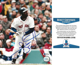 Carl Everett signed Boston Red Sox baseball 8x10 photo Beckett COA autog... - £61.94 GBP