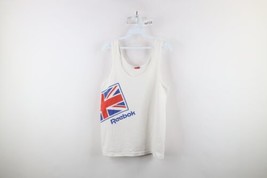 Vintage 90s Reebok Mens Small Spell Out Big Logo Tank Top T-Shirt White USA - £38.91 GBP