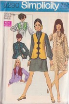 Simplicity Vintage Pattern 8290 Sz 7JP JR/PETITE Dress, Bolero, Vest Uncut - £1.49 GBP