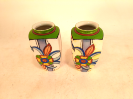 Vintage Pair of Handpainted Japanese Vases, 1950s-60s, Beautiful, 5.5&quot;T - £34.87 GBP
