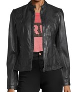 Leather Jacket Women Womens Biker Size Moto Motorcycle Soft Vintage Zip ... - $2,580.42 MXN