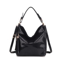 High Quality Leather Women Handbag Hobo Tassel Women Shoulder Bag Big Black Ladi - £36.37 GBP