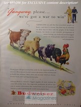 RARE 1943 Esquire WWII AD BUDWEISER beer! We&#39;ve Got a WAR to win! CORONE... - £3.37 GBP