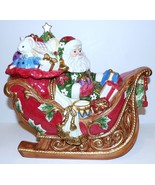 FABULOUS 2003 RETIRED FITZ AND FLOYD SANTA&#39;S SLEIGH CHRISTMAS COOKIE JAR - $155.02 CAD
