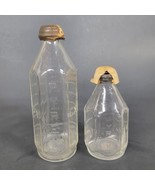 Vtg  OLD Antique Pyrex Glass Baby Bottle NARROW NECK - 4 OZ 8 Oz HEXAGONAL - £26.68 GBP