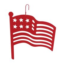 Village Wrought Iron 16 Inch Red American Flag Hanging Silhouette - $39.95