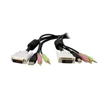 StarTech.com 6 feet 4-In-1 USB Dual Link DVI-D KVM Switch Cable with Aud... - $58.00