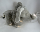 Russ Berrie Light Grey Elephant Baby Plush Gray 9&quot; X 14&quot; + tail soft cud... - £9.38 GBP